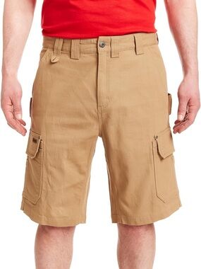 Smith’s Workwear Duck Canvas Utility Cargo Shorts Beige Khaki Sz 38
